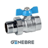 Кран шаровый полнопроходной Genebre  PN25 Латунь / Латунь / PTFE, Тмакс=+180оС вн. резьба / рез