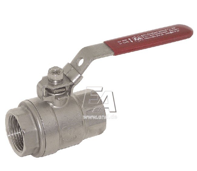 Кран шаровый G11/2", PN40, 1.4408/PTFE, 2-части, полнопроходной