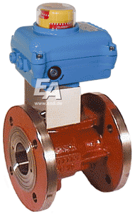 Кран шаровый-VS, DN40, с приводом-EE, EW85, AX GS-C25/PTFE-FKM-Graph./1.4301,полнопроходной