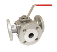 Кран шаровый 3-ходовой  DN125, PN16, L-резьба нерж. стальst.1.4408/PTFE/FKM, ISO5211