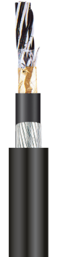 Кабель инструментальный INDUCOM RE-2X(ST)YSWAY-FL, 2X2X1,3, 300В , +90°C , не подд. горение, черный