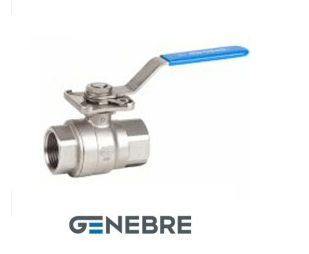 Кран шаровой полнопроходной GENEBRE 2015 06 DN025 PN63, AISI316 / AISI316 / PTFE + 15% GF, ВР/ВР, ISO 5211, рукоятка-рычаг, резьба BSPT, кв.11мм