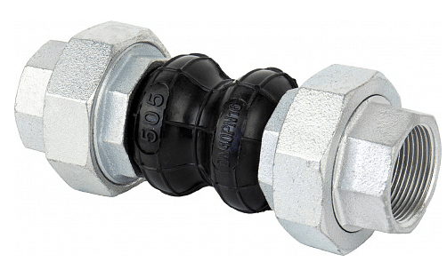 Компенсатор антивибрационный РАШВОРК 505-032-16, DN032, PN16, корпус - EPDM+Nylon, резьбовое соединение - ковкий чугун, ВР/ВР